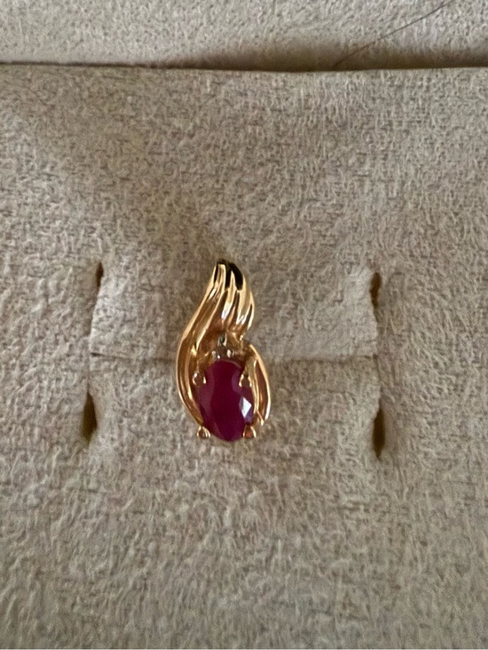 Kays Jewelry - 14 KT Gold Ruby Stone with diamond Accent